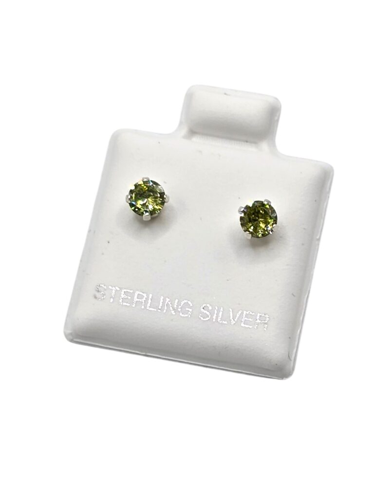 SILVER YELLOW EARRINGS (1476)