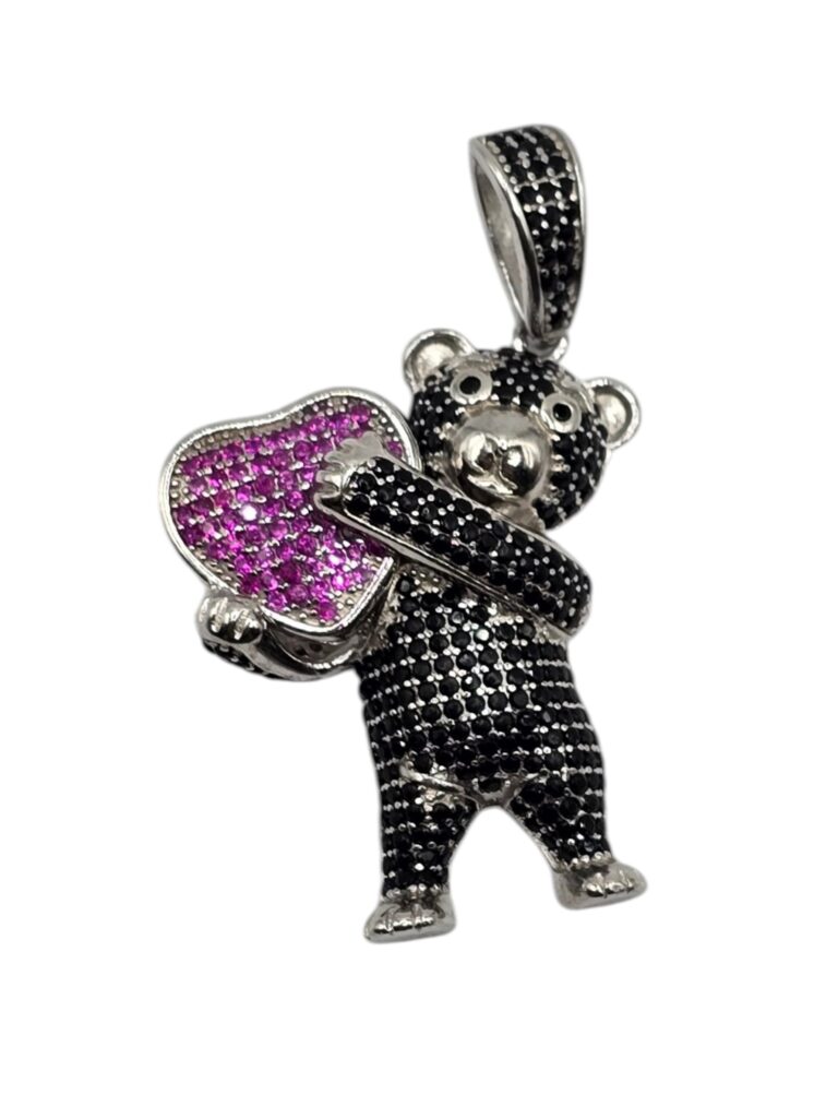 SILVER MIDNIGHT BEAR PENDANT (1536)