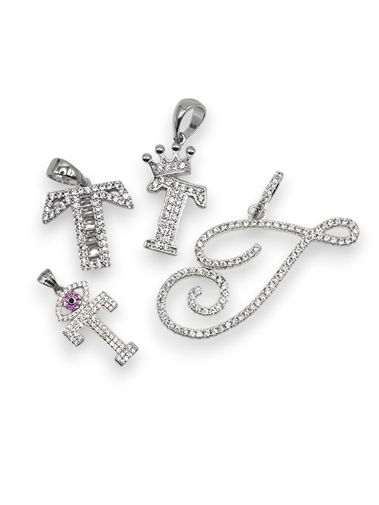 SILVER INITIAL T PENDANT (1503)